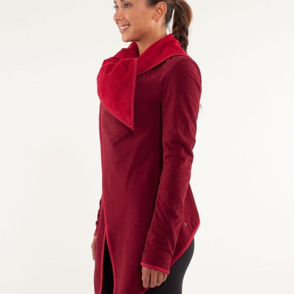 Lululemon Red Presence of Mind Wrap Jacket - Deepest Cranberry - Picture 3 of 16